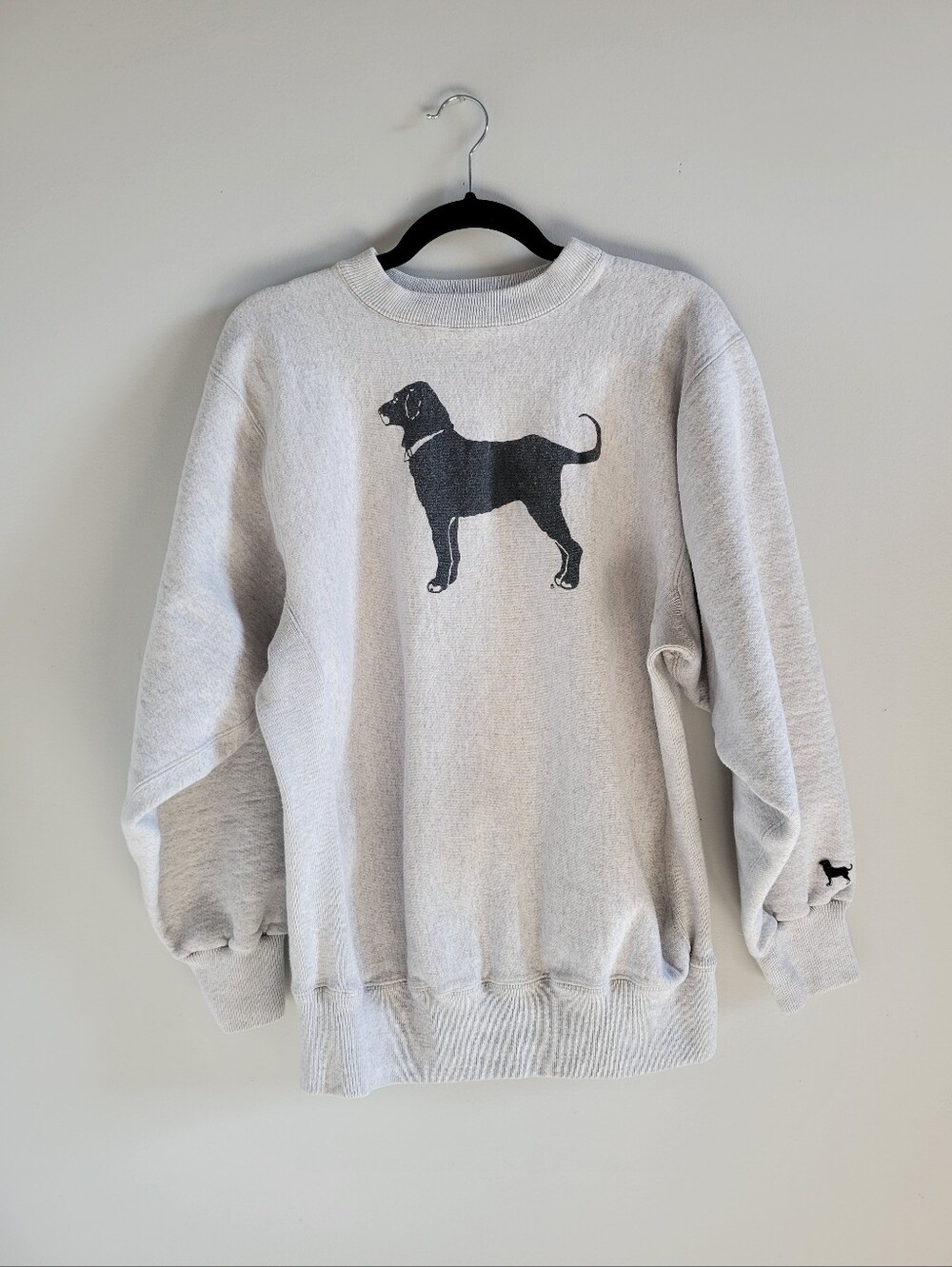 Vtg 90s Kellsport The Black Dog Reverse Weave Crewneck Sweatshirt Grey Medium
